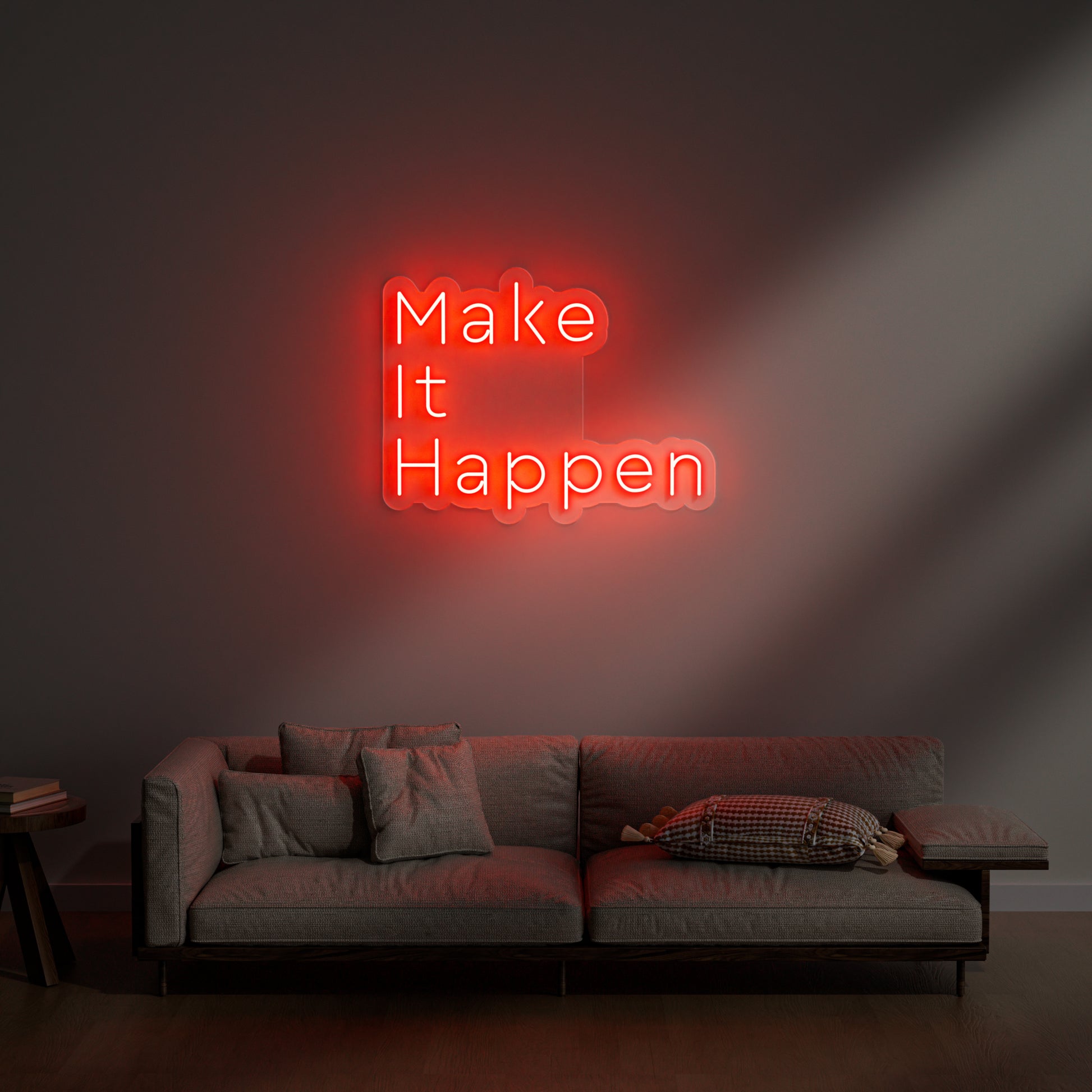 Make It Happen Neon Sign for Home Office Gym Study Motivational Decor