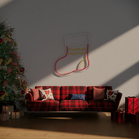 Christmas Socks Neon Sign for Festive Socks Wall Decor
