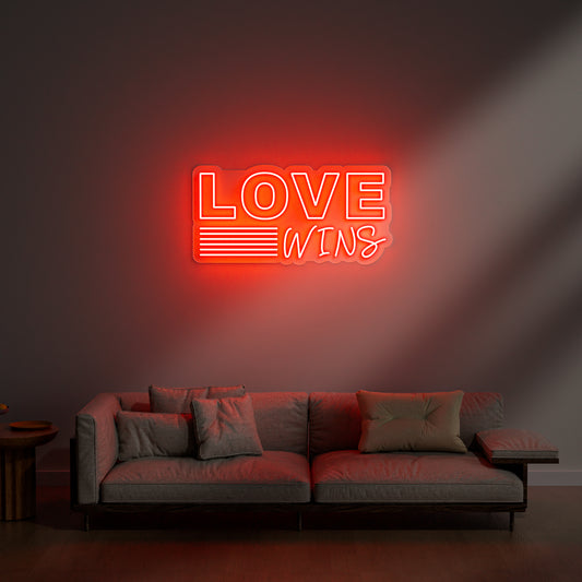 Love Wins Neon Sign for Home Living Room Bedroom Equality Decor