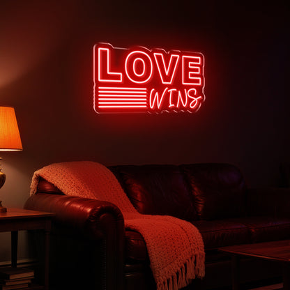 Love Wins Neon Sign for Home Living Room Bedroom Equality Decor
