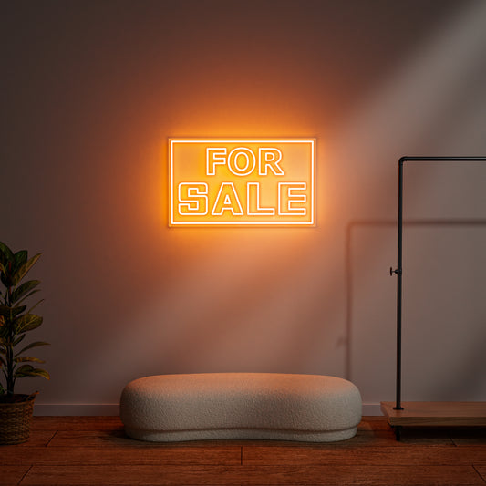 For Sale Neon Sign for Real Estate Property Car Dealership Business Display