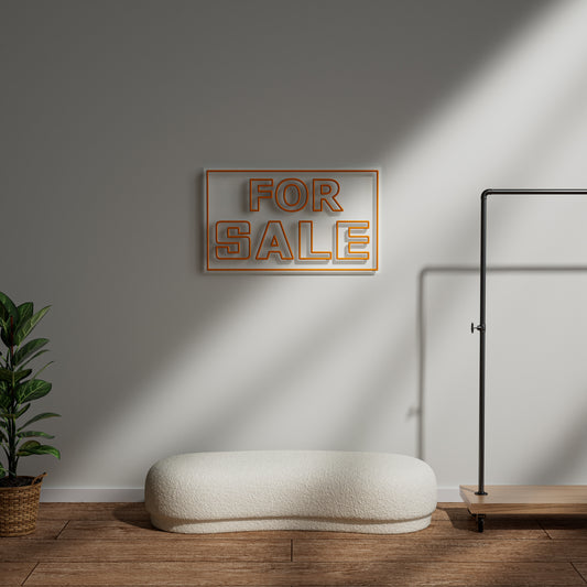 For Sale Neon Sign for Real Estate Property Car Dealership Business Display