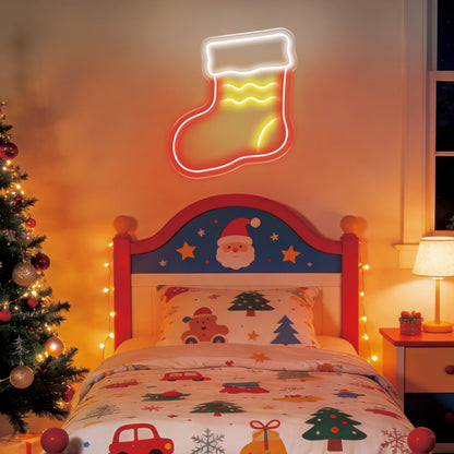 Christmas Socks Neon Sign for Festive Socks Wall Decor