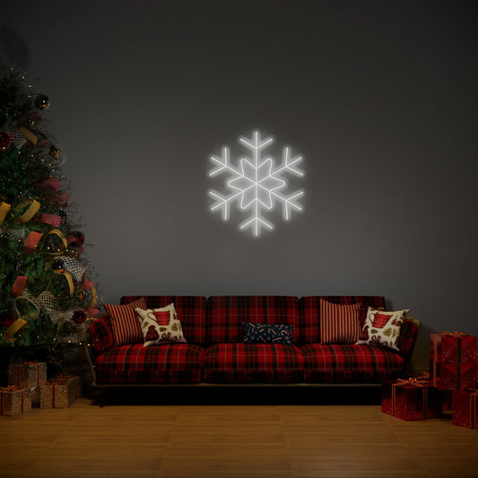 Christmas Snowrflake Neon Sign for Winter Wonderland Holiday Decor