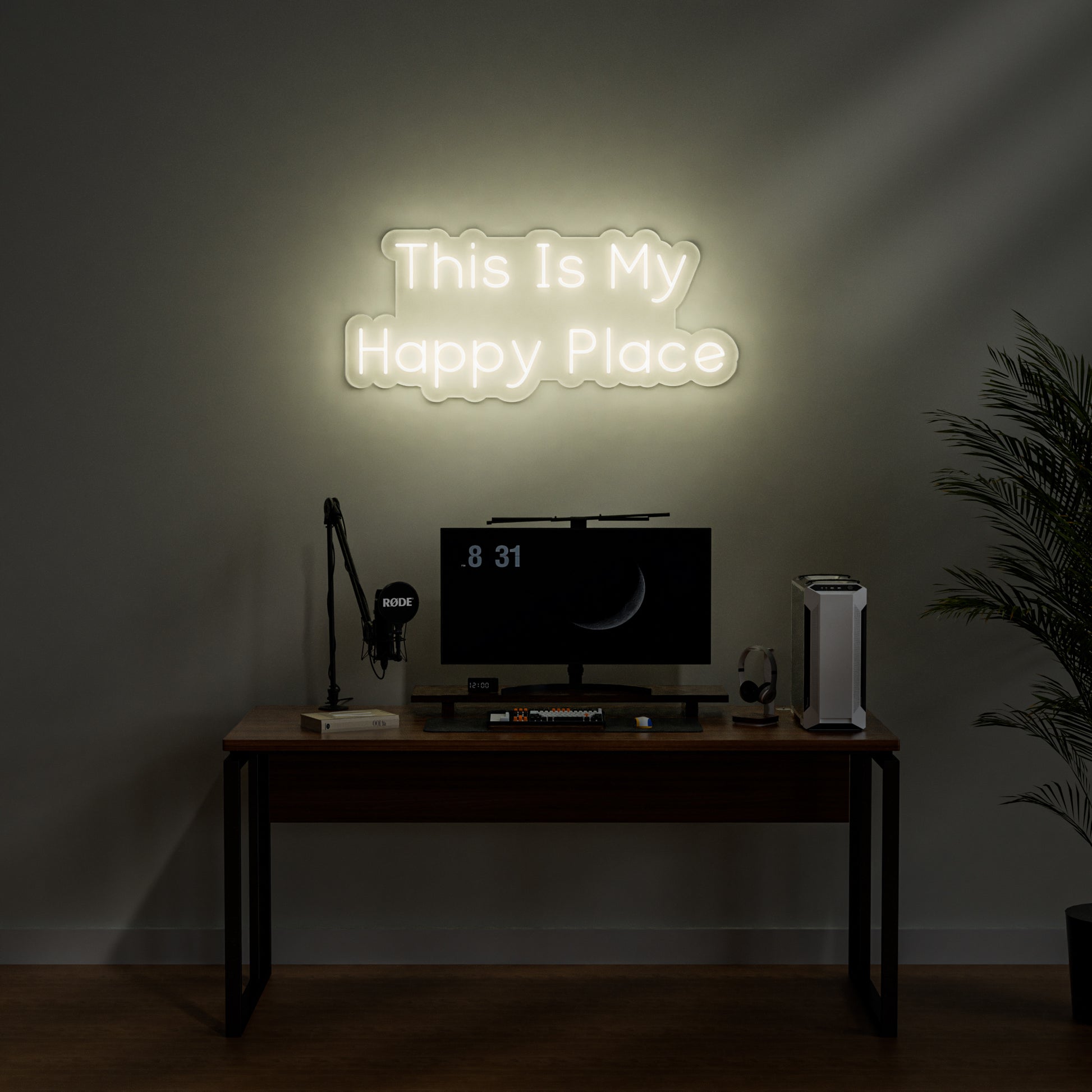 This Is My Happy Place Neon Sign for Bedroom Studio Personal Sanctuary Decor