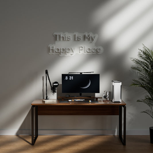 This Is My Happy Place Neon Sign for Bedroom Studio Personal Sanctuary Decor