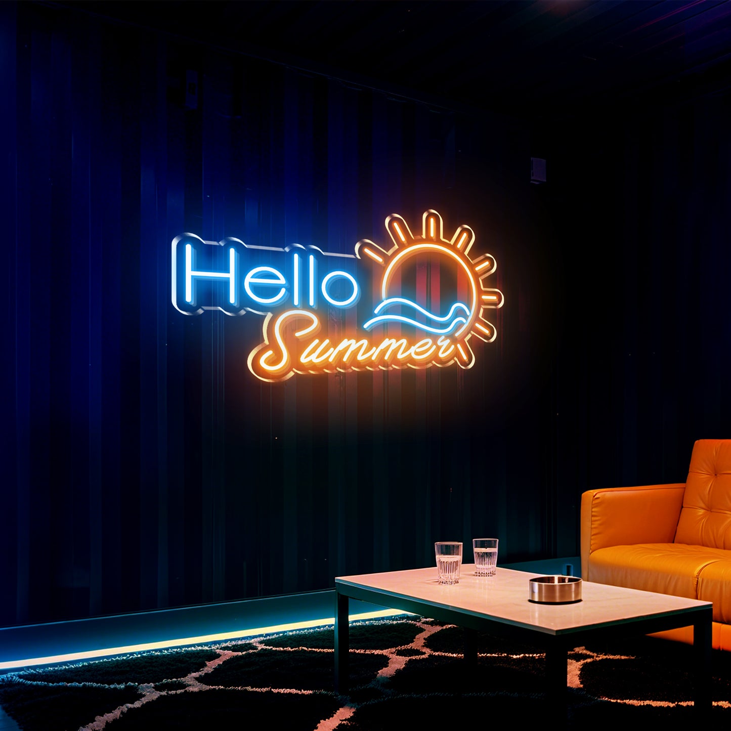 Hello Summer Neon Sign for Beach House Patio Pool Party Seasonal Decor