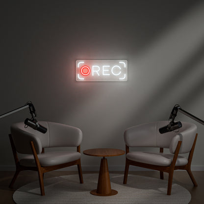 REC Neon Sign for Video Production Photography Studio Podcast Room Streamer