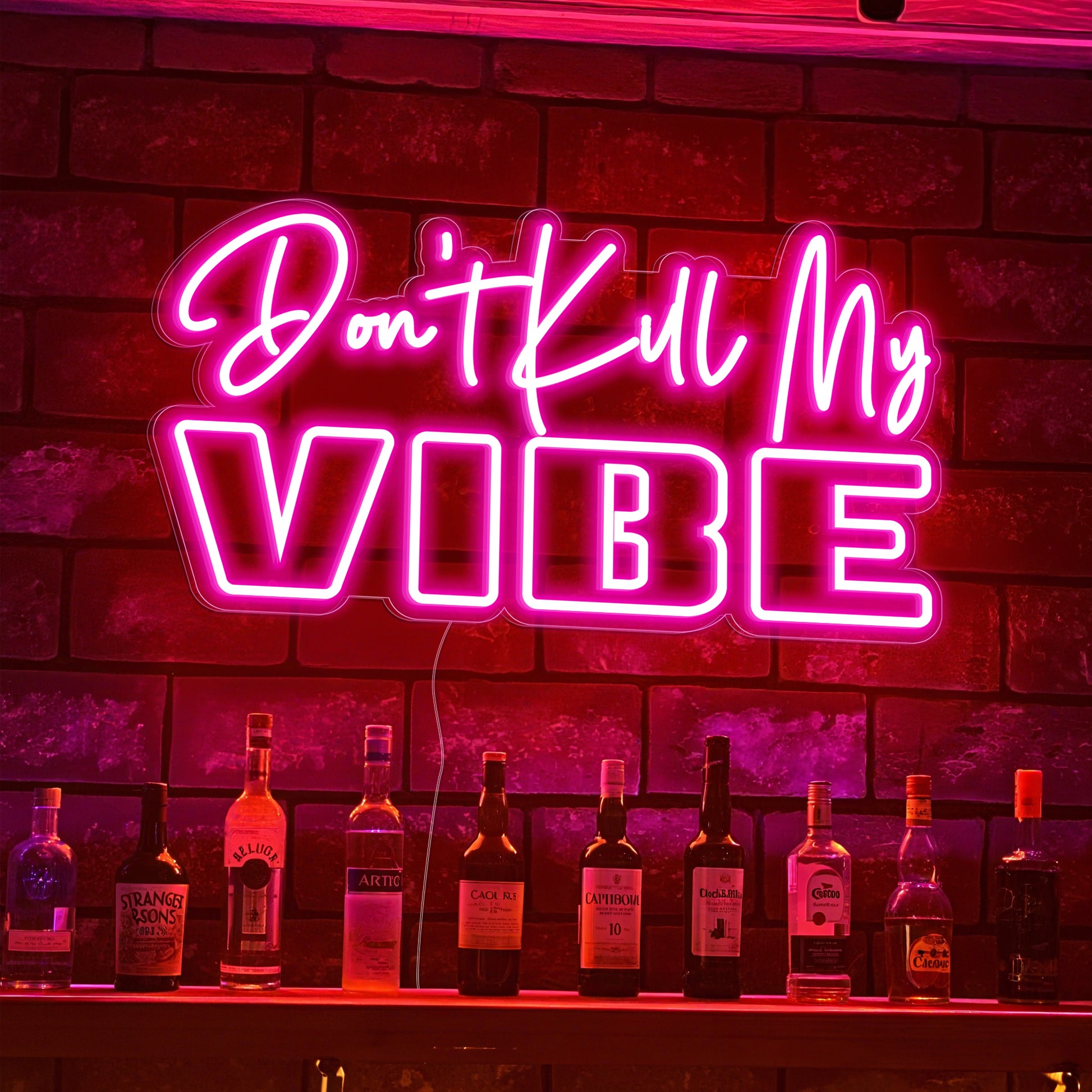 Don't Kill My Vibe Neon Sign for Bedroom Game Room Home Bar Sassy Decor