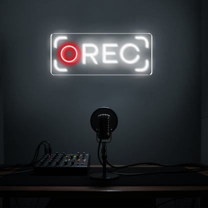REC Neon Sign for Video Production Photography Studio Podcast Room Streamer