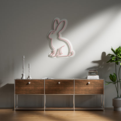 Bunny Neon Sign for Kids Room Pet Store Cozy Home Decor