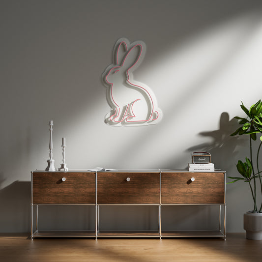 Bunny Neon Sign for Kids Room Pet Store Cozy Home Decor
