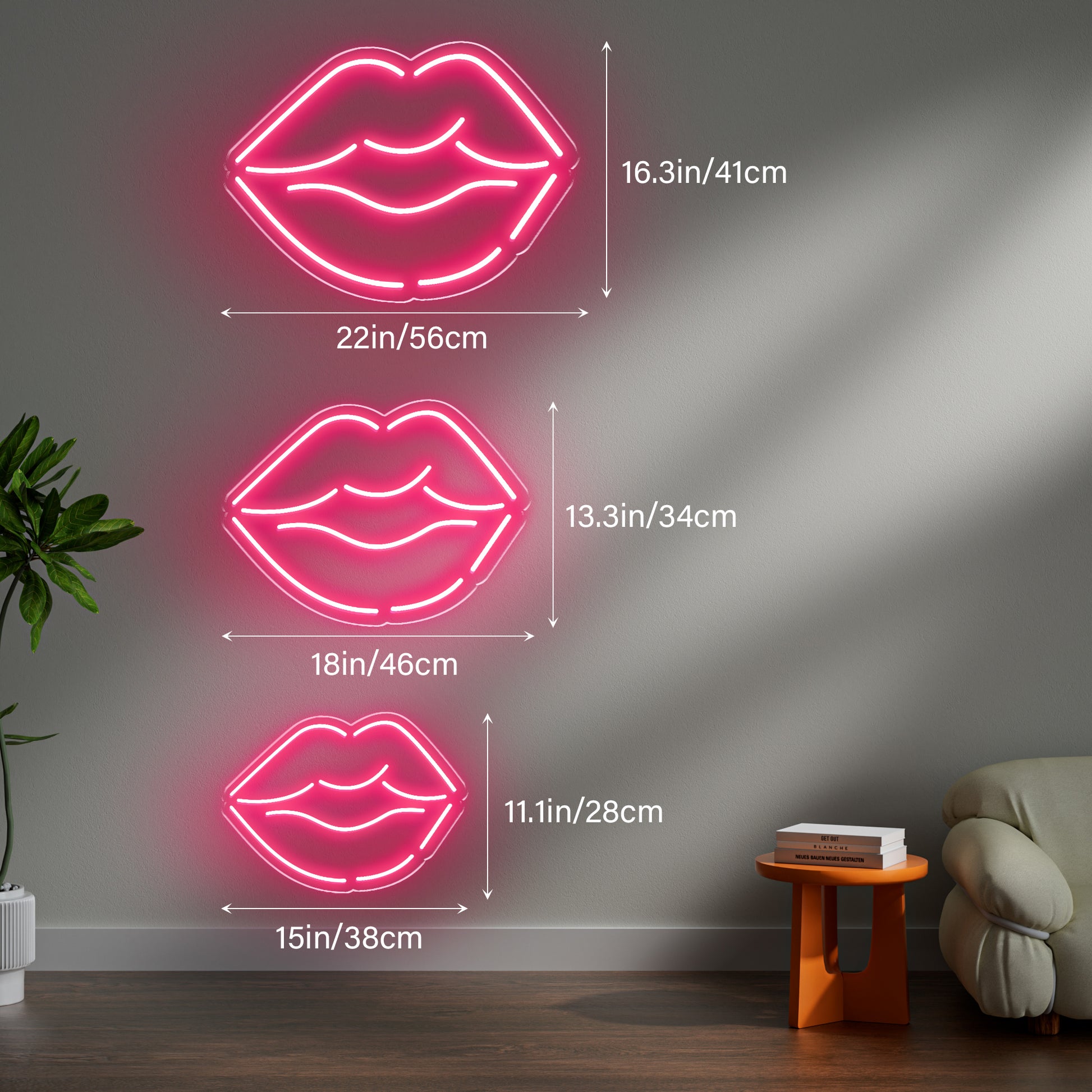 Lips Neon Sign for Beauty Hair Nail Salon Shop Decor